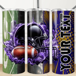 Emballage pour verre fin 20 oz, sublimation PNG pour casque de football américain, emballage pour verre fin football américain 20 oz
