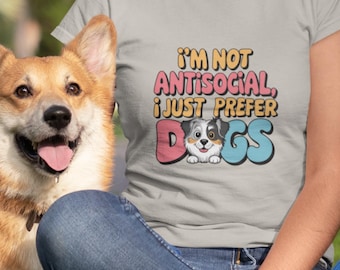 Funny Dog Lover Tee: I Prefer Dogs, Unisex Cotton Shirt