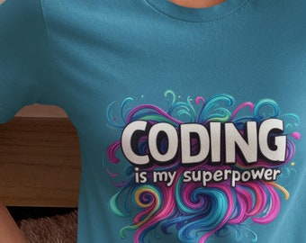 Grappig programmeurshirt, codering is mijn superkracht-T-shirt, codeercadeau voor softwareontwikkelaar