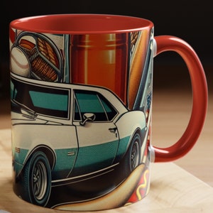 1968 Camaro Mug Muscle Car Coffee Cup Patriotic Chevrolet Gift for Car Enthusiasts For Him and her, American Legends Spirit, birthday gift