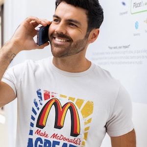Retro McDonald&#39;s T-Shirt | Funny Gift for Food Lovers and Nostalgia Seekers | Hamburger and Fries Sarcastic Tee