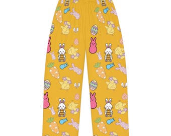 Pantalones de pijama de Pascua para mujer, ropa de dormir con estampado de conejito, pijamas de primavera, lindos pantalones de descanso para las fiestas, regalo para ella
