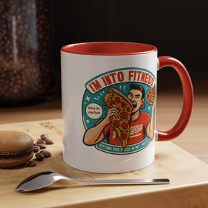 Lustige Pizza-Liebhaber-Geschenk-Tasse - Fitness-Kaffeetasse für Fitness-Studio-Fans, die Pizza lieben - 1 Unze Keramik, mikrowellen- und spülmaschinenfest