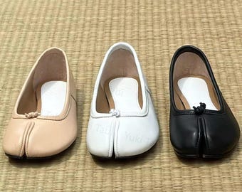 Slitna tåskor, Lädersandaler, Dam Tabi-balettskor