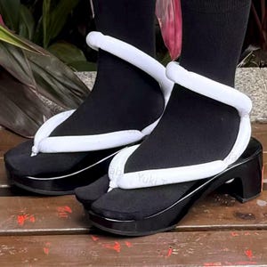 Handmade Wooden Kimono Shoes with Tabi Socks