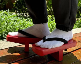 Single-Tooth Tengu Geta,One-toothed geta, Woman Tabi Socks Japanese Kimono Sandals,