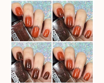 Glitz automne / / thermique changer de vernis à ongles / / marron à l’Orange