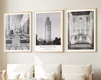 Marrakech Photography Print Set – Morocco Travel Art, Gallery Wall Decor