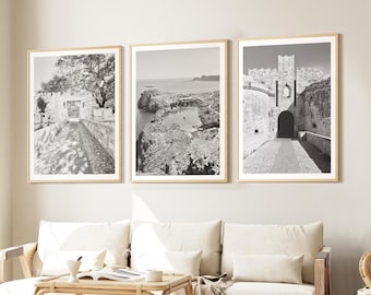 Rhodes Greece Print Set – Old Town & Lindos Coastal Wall Art