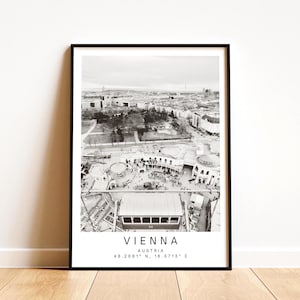 Vienna Prater Ferris Wheel Print | Austria Skyline Wall Art, European Vintage Poster, Scenic Landmark, Unframed/Framed Personalised Gift