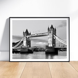 London Tower Bridge Print | Wall Art Poster, Iconic Landmark Cityscape Architecture, England UK, Framed or unframed Personalised Custom Gift