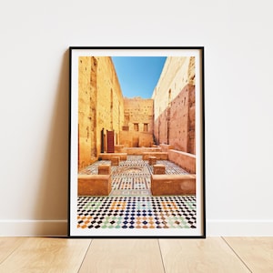 Marrakesh Wall Art Print | Morocco Poster, El Badi Palace Photography, Moroccan Islamic Architecture, Framed, unframed, Custom Travel Gift