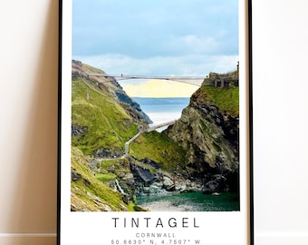 Tintagel Castle Print - Cornwall Wall Art, Coastal Decor, Beach Photography, Personalised Gift