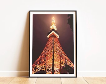 Tokyo Tower Art Print, Japan Travel Photography, Modern Wall Decor
