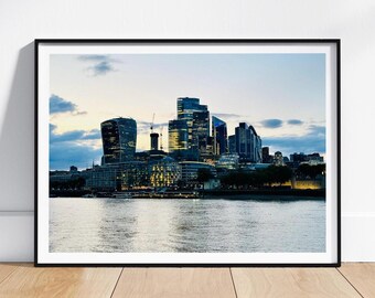 London Skyline Photography Print | Thames River Sunset