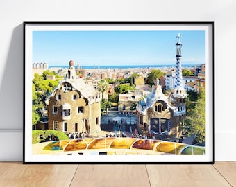 Park Guell Print - Barcelona Wall Art, Spain Travel Print, Minimalist Photography Decor, Architecture Gift