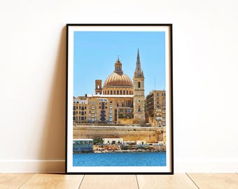 Malta Art Poster - Coastal Wall Decor, Photography Print, Mediterranean Architecture, Travel Gift