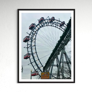Vienna Austria Prater Ferris Wheel Print | Photography Travel Wall Art, Framed Poster, Ready to Hang, Iconic Landmark, Gift, Wiener
