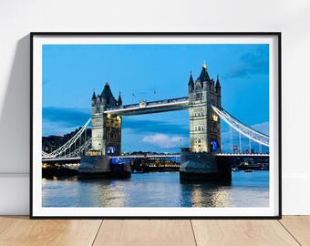 Tower Bridge Print – London wall art, River Thames Architecture Photography, London Home Decor