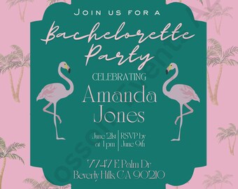 Palm Paradise Editable Bachelorette Party Invitation Itinerary Palm Paradise Editable Bachelorette Party Invitation Itinerary