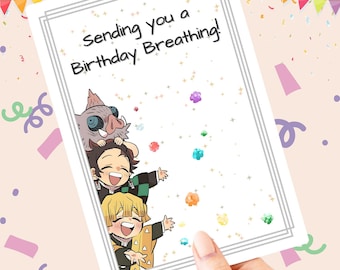 INOSUKE, TANJIRO, ZENITSU - Demon Slayer (Anime Themed Birthday Greeting Card)