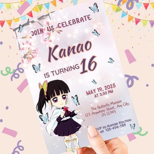 ANIME CUSTOMIZED - Themed Geburtstagseinladungskarte