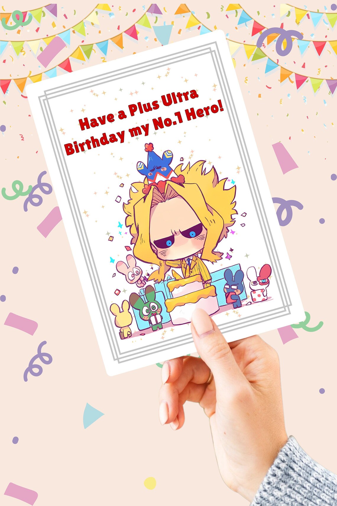 ALL MIGHT - My Hero Academia - Birthday Card FILE (anime Themed ...