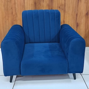 Toddler sofa arm Chair, Baby children Upholstered Sofa  Padded sofa for Kids  Props Baby, Washable Soft Chair for Kids Blue Cooler