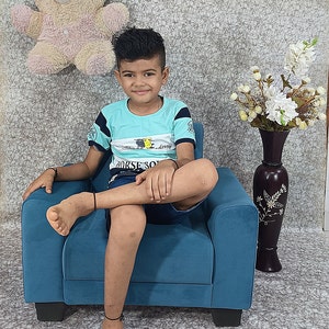 Toddler Sofa Arm Chair, Baby Children Upholstered Sofa Soft Padded Sofa for Kids  Props Baby, Washable Soft Chair for Kids