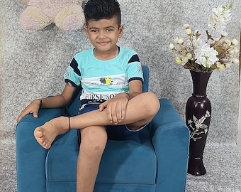 Toddler Upholstered Armchair: Soft Padded Kids Sofa, Photo Prop