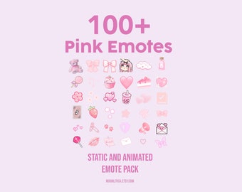 100+ roze emotes voor onenigheid / statische en geanimeerde / nummer-emotes