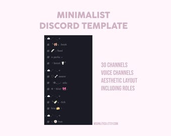 minimalistisches Discord Template / 30 Kanäle / ästhetisches Layout