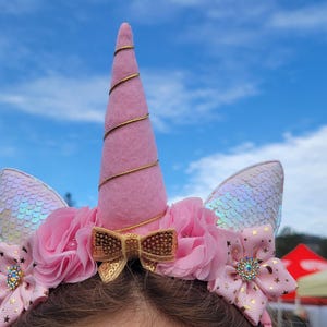 pink unicorn horn, unicorn headband, girls hair band, headbands kids, unicorn birthday, theme party, sparkly headbow, hairbands for party