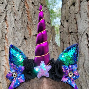 Galaxy Unicorn Horn Headband: Space Party Hairpiece