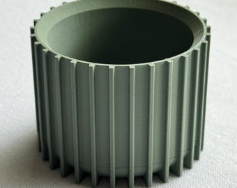 Stria-planter | Bloempot met afvoer en schotel voor kamerplanten | Decoratie voor thuis en op kantoor | Housewarmingcadeau | Kamerplantpot |
