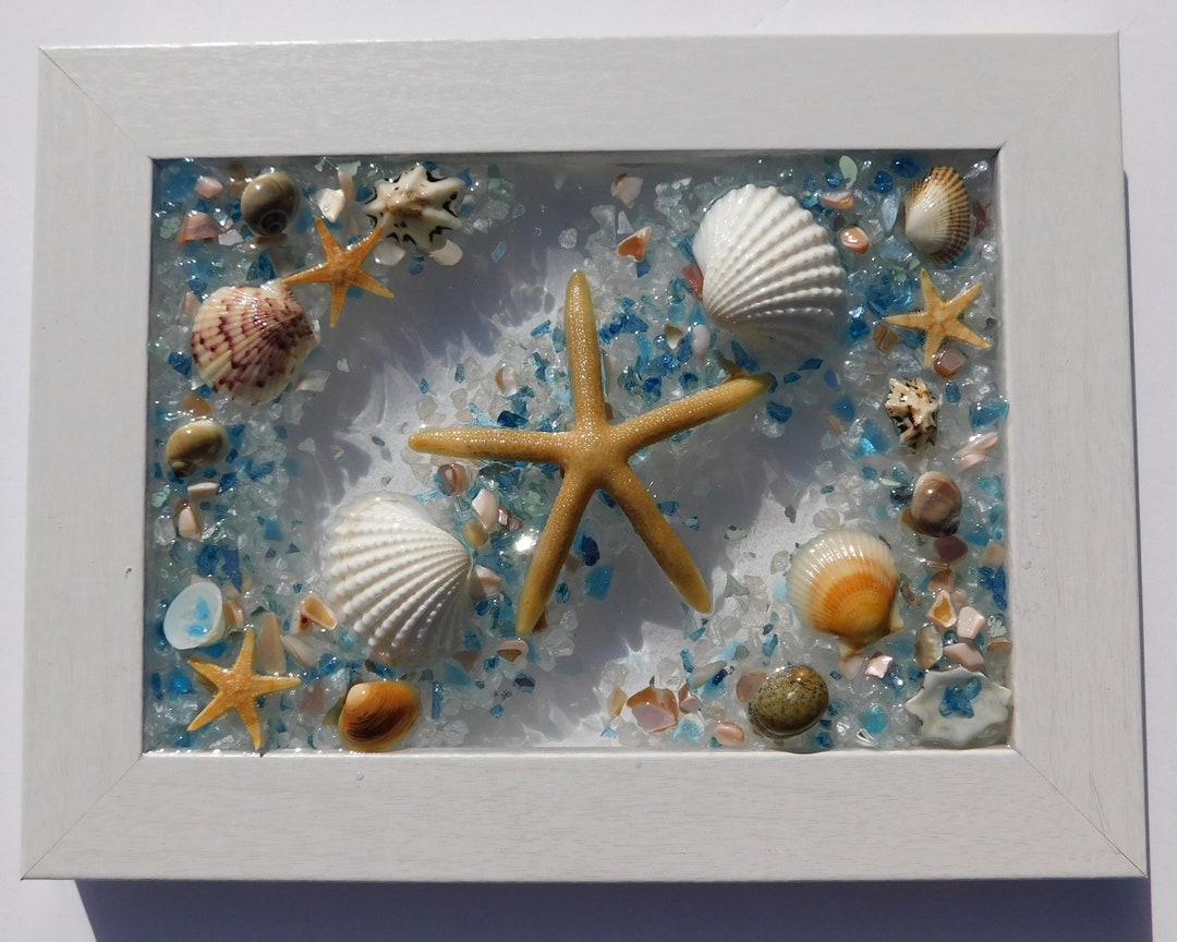 Seashell Wall Hanging, Coastal Art, Seashell Window, Beach Art, Glass Art, Resin Art, Beach