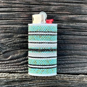 Patroon downloaden voor MINI Bic kralen aanstekerhoesje, MINI aanstekerhoesje plat even aantal peyote-patroon 1, pdf-patroon, eenvoudig kralenwerk, voor beginners