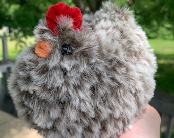 Fluffy Crochet Chicken, Mabel Chicken, Chicken Plushie, Crocheted Chicken, Custom Fluffy Chicken, Large Crochet Chicken