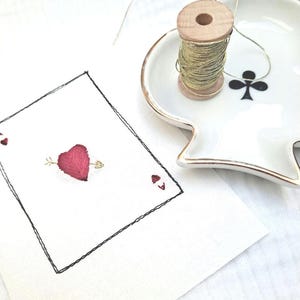 As de coeur, carte textile