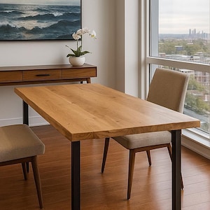 Handmade Live Edge Oak Table Top: Rustic Wood Countertop, Desk or Dining Table
