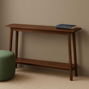 Wood Narrow Console Table, Entryway Table, Entry Table, Entryway Hallway & Living Room Furniture, Rustic Oak Console with Shelf, Modern