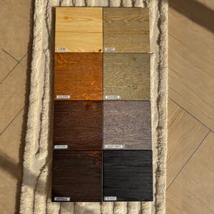 Wood Finish Sample Set for Furniture Oak & Pine Custom Varnish Coating Samples Choose Your Ideal Wood Color 8 Varnish Colours Wood Samples
