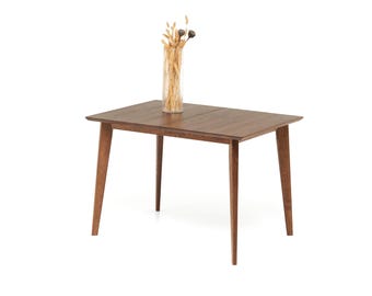 EXTENDABLE Solid Oak DINING TABLE: Modern Scandinavian Kitchen Table