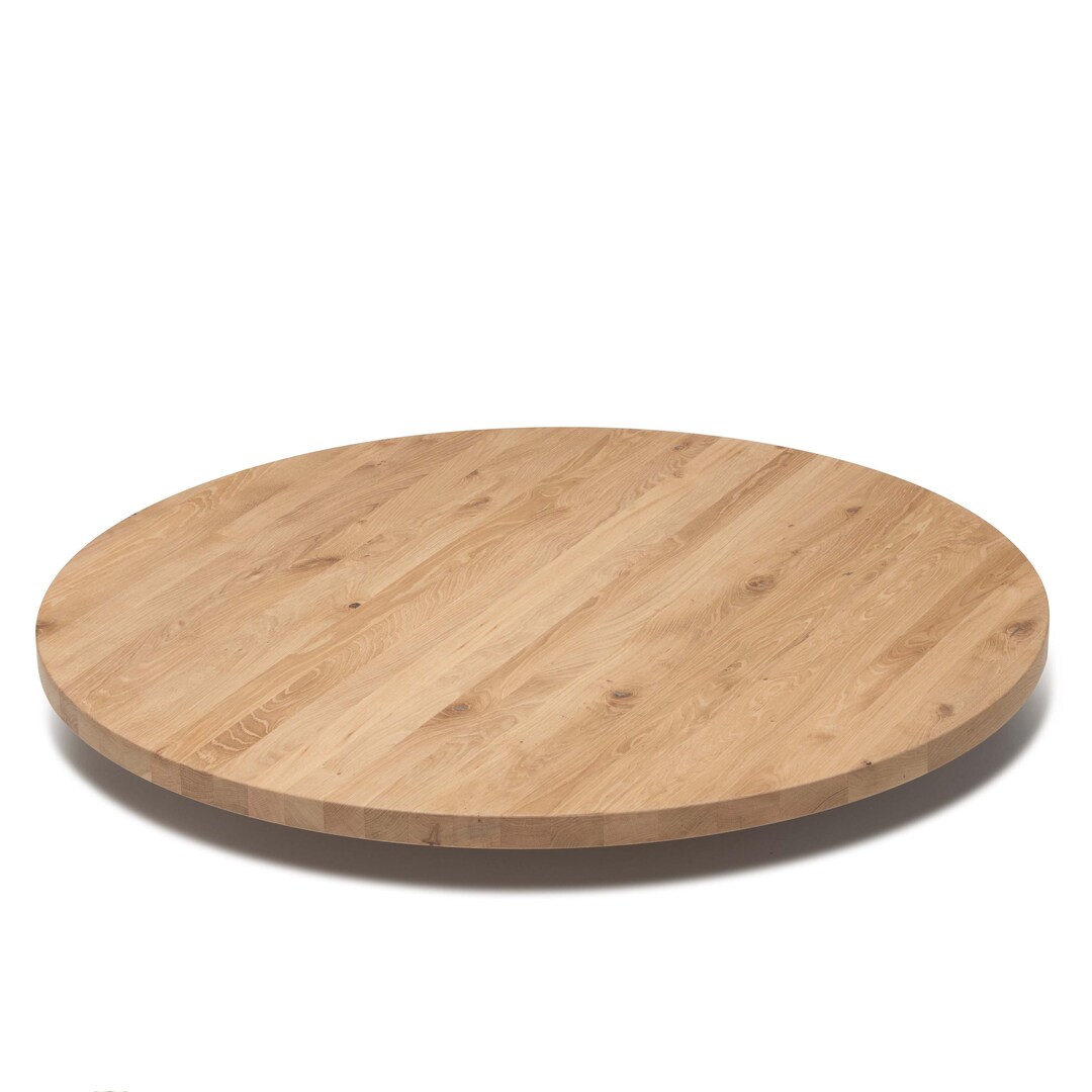 Round Wood Table Top Solid Oak Wooden Top Handmade Farmhouse Style ...