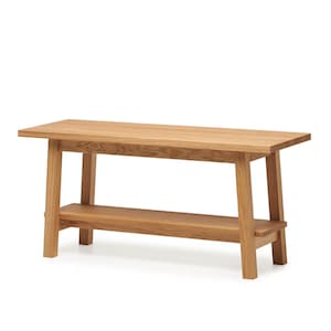 Solid Wood Entryway Bench –  Oak Storage Bench | Farmhouse Rustic Bench | Modern Rustic Bench | Entry Slim Bench | Shoe Bench