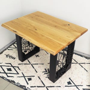 Custom Solid Oak Table Top: Rustic Live Edge Square or Rectangular Desk Top, Wood Tabletop