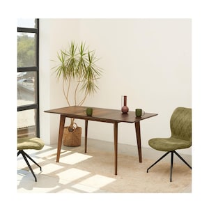 Solid Oak EXTENDABLE DINING TABLE: Modern Scandinavian Wood table