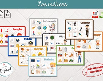 Job matching game - Afdrukbare kinderactiviteit - Leuk en leerzaam - Afdrukbaar educatief spel - Beroepen