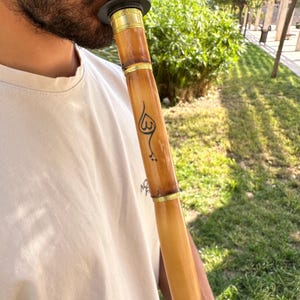 G Akord Turkish Ney Flute with Traditional Bag | Handmade Wind Instrument | Professional Turkish Reed Flute | Authentic Middle Eastern Music