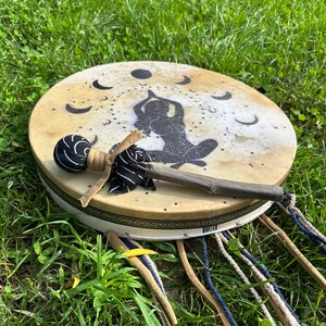 18-Inch Traditional Tree of Life Shamanic Drum | Handcrafted Shaman Drum for Healing and Meditation